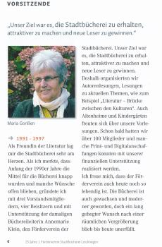 Nachruf Maria Gorißen - Gründerin des Förderverein Stadtbücherei Leichlingen e.V.